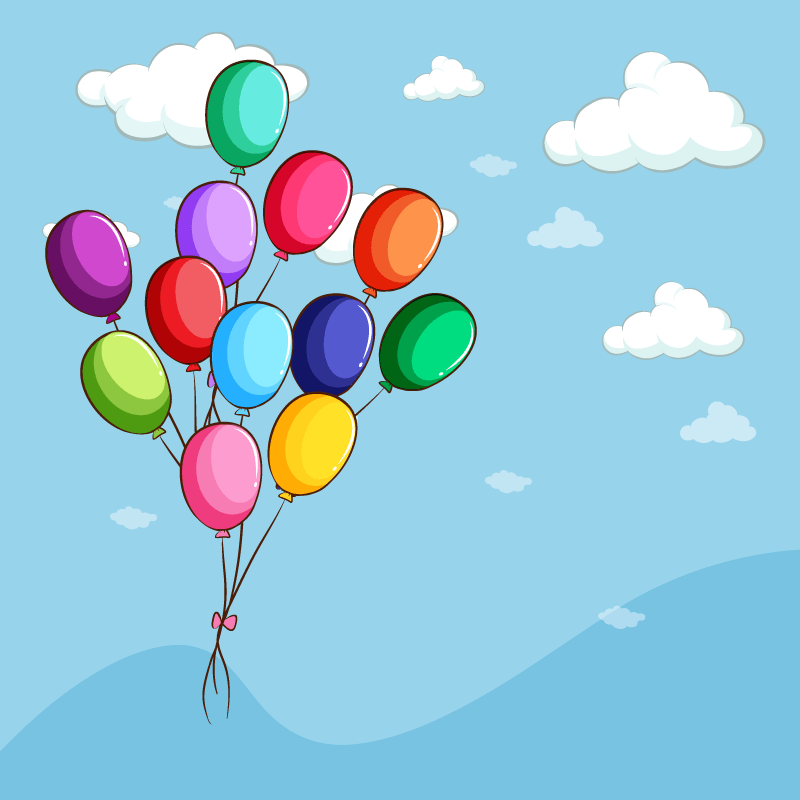 漂浮在天空中的彩色气球矢量素材