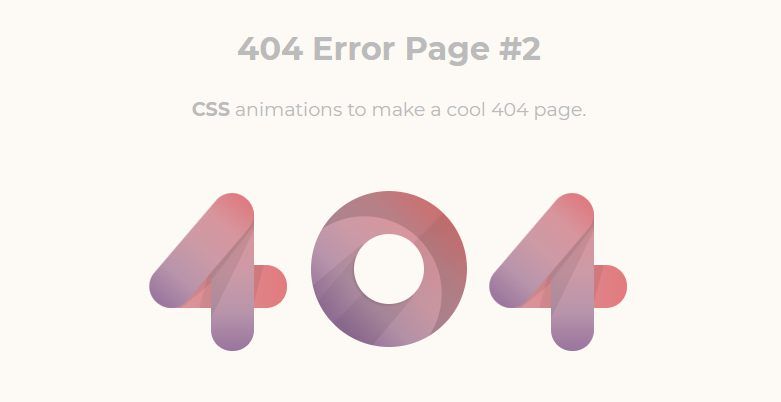 纯css3 404错误页面代码