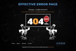 黑色个性404错误提示页面模板