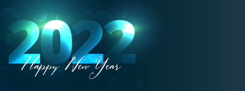 蓝色闪亮的2022新年快乐banner矢量素材