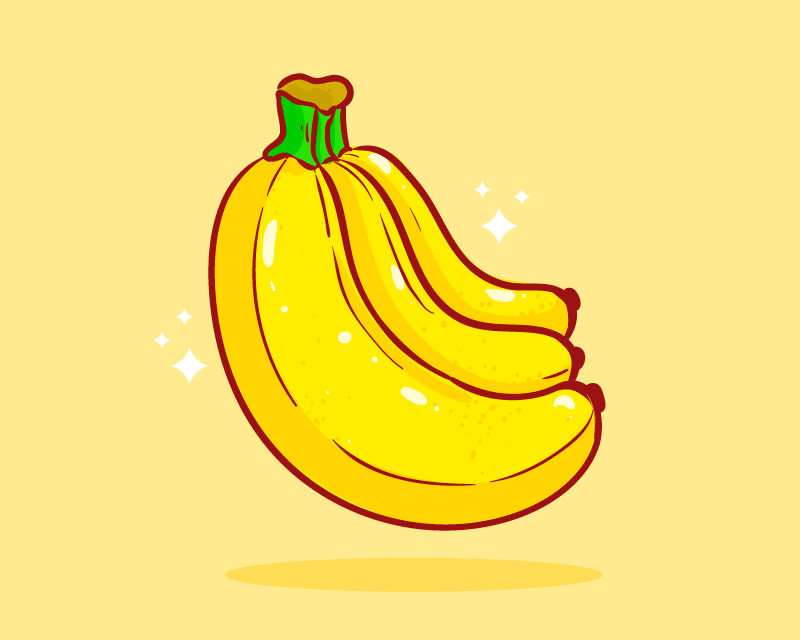 手绘风格可爱的香蕉矢量素材