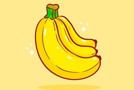 手绘风格可爱的香蕉矢量素材