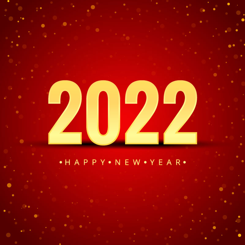 金色数字设计2022新年快乐矢量素材