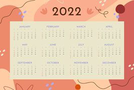 扁平风格的2022年日历矢量素材