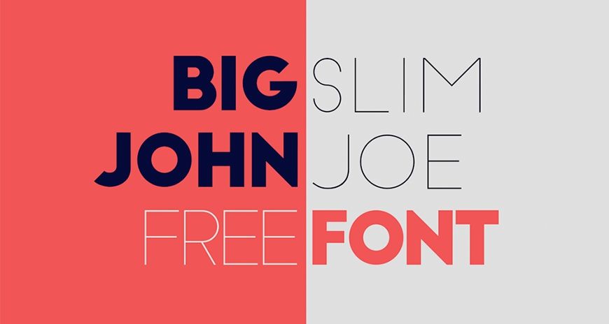 免费商用字体-3种粗细黑体粗体英文字体下载 Big John