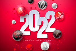 多彩圣诞球设计2022新年快乐矢量素材