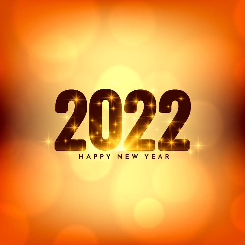 星星点缀的2022新年快乐背景矢量素材