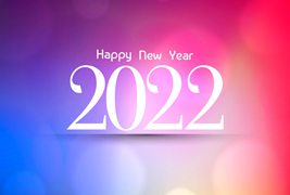 多彩散景设计2022新年快乐背景矢量素材