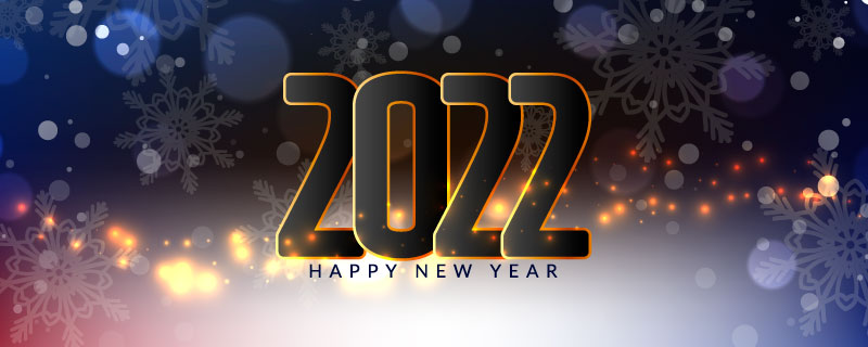 雪花和星空设计的2022新年快乐banner矢量素材