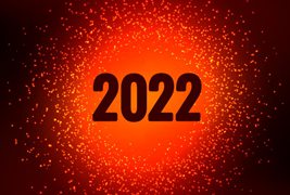 红色爆炸粒子设计2022新年快乐背景矢量素材
