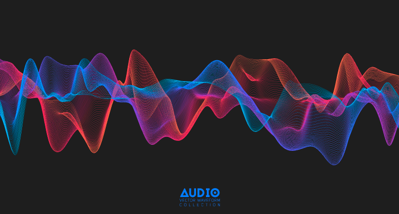 3D音频声波音乐脉冲矢量素材