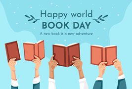 举着书籍的双手设计世界读书日矢量素材