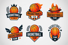 六个篮球俱乐部图标/logo矢量素材