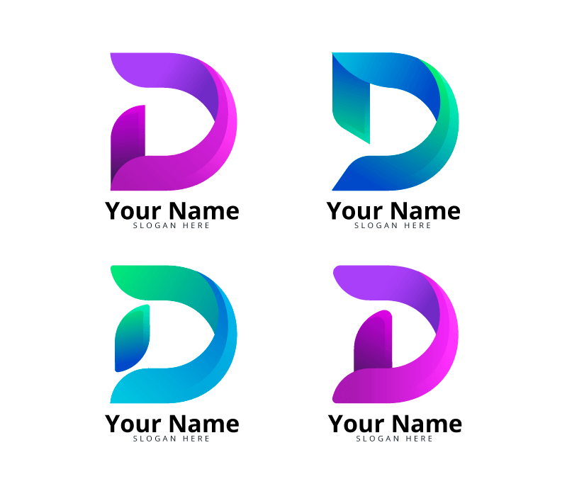 字母D设计的创意渐变logo矢量素材