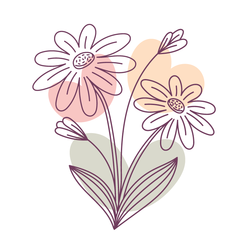 手绘风格的简单花卉矢量素材