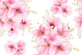 水彩风格漂亮樱花矢量素材