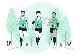 三名跑步的运动员插画矢量素材