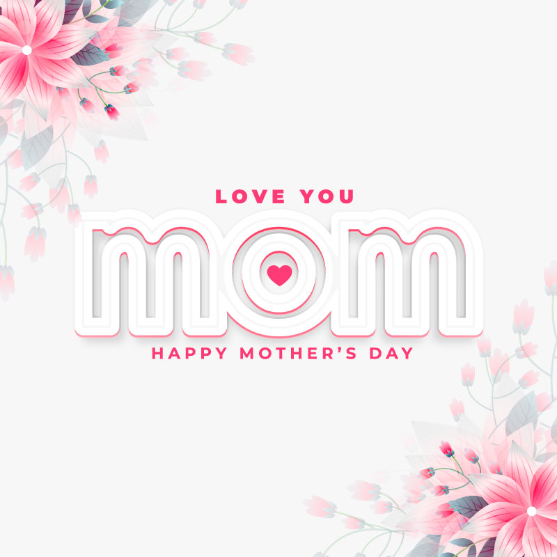 创意MOM字母设计母亲节快乐背景矢量素材