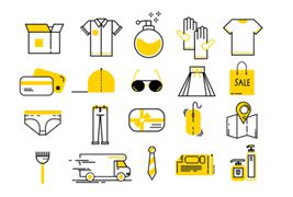 40个黄颜色的购物应用图标素材下载