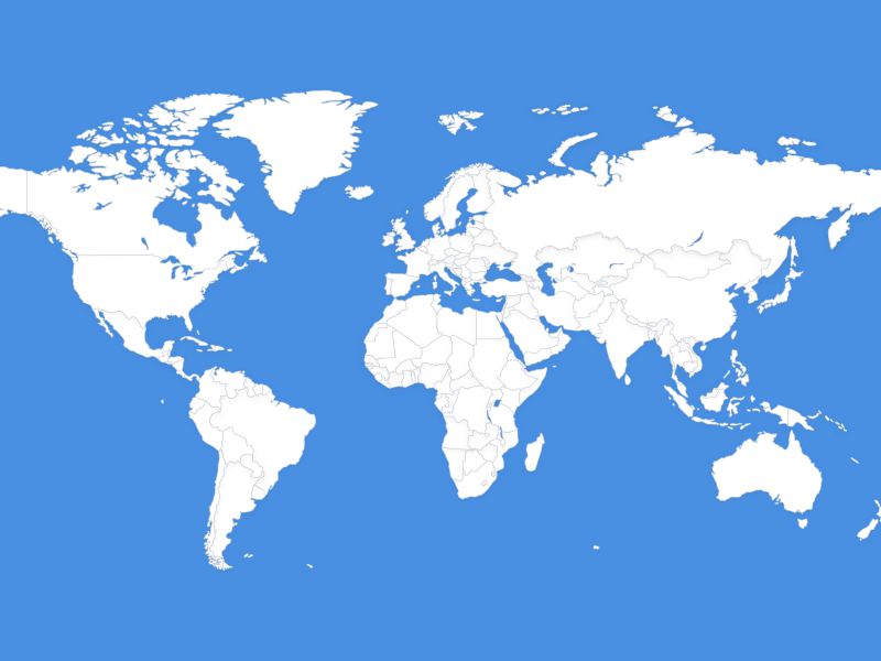 蓝色世界地图Sketch素材