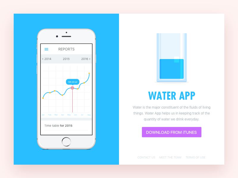 Water App喝水应用界面Sketch模板素材