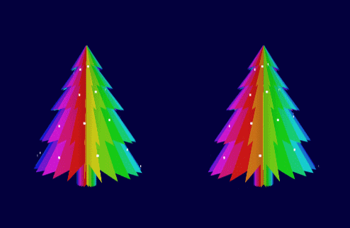 js+css3旋转的圣诞树动画特效