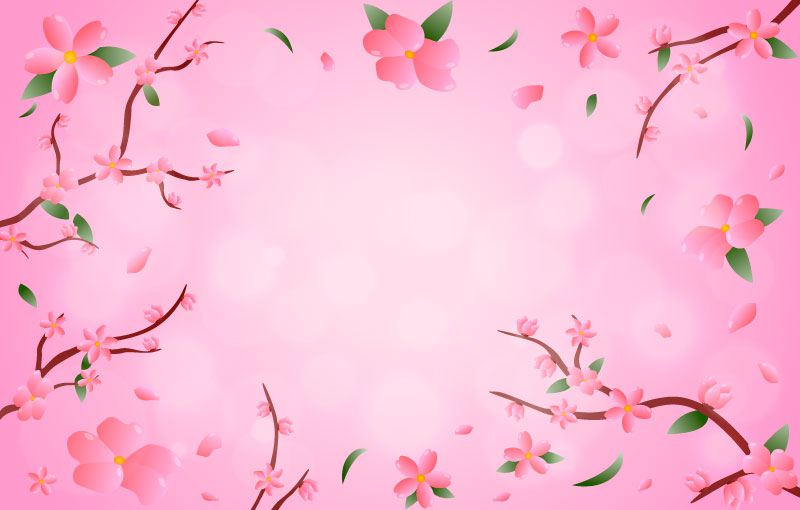 粉色漂亮的桃花背景矢量素材
