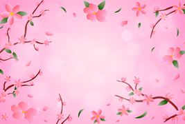 粉色漂亮的桃花背景矢量素材