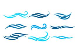 九个简单的波浪 logo 矢量素材